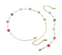 YSJCHEBS 1 Blumen-Halskette, 1 Blumen-Armband, Damen-Halskette, Verstellbares Schmuckset, Modeschmuck-Accessoires, Geeignet Für Date-Party-Abend