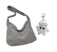 YSJCHEBS 1 Cord-Rucksack Und 1 Anhänger, Umhängetasche Mit Großem Fassungsvermögen, Modische Freizeit-Umhängetasche, Damen-Umhängetasche