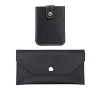 YSJCHEBS 1 Ledergeldbörse Und 1 Kartenhalter, Bargeldgeldbörse, Damengeldbörse, Modern, Schwarz, Kunstleder, 2 Fächer, 4 Abteilungen, Unisex-Erwachsene, Wallet