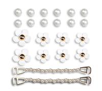 YSJCHEBS 1 Set Mit 22 Stück Schuhzubehör, Perlenschuhzubehör, Blumenschuhzubehör, Damenschuhzubehör, Abnehmbares Schuhzubehör