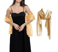 YSJCHEBS 1 Stück Champagner Goldschal, Atmungsaktivem Dünnem Schal, Multi -Funktionaler Schal -Schal, Lady -Schaldekoration, Klassischer Modeschal, Abendkleiderschal