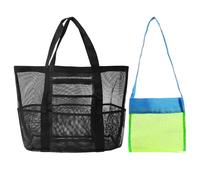 YSJCHEBS 1 Stück Spielzeug-Aufbewahrungstasche Und 1 Stück Kinder-Tragetasche, Aufbewahrungstasche Mit Großer Kapazität, Netz-Aufbewahrungstasche, Strand-Aufbewahrungstasche