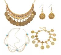 YSJCHEBS 1 Stück Tiara, 1 Stück Halskette, 1 Paar Ohrringe Und 1 Stück Armband, Vintage-Metallschmuck, Damenschmuck, Partyaccessoires