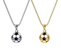 YSJCHEBS 2 Stück Fußball-Element-Halsketten, Edelstahl-Halsketten, Fußball-Accessoires, Fußball-Anhänger-Halsketten, Modische Und Kreative Halsketten, Fan-Halsketten
