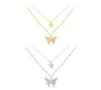 YSJCHEBS 2 Stück Halsketten Für Frauen, Schmuck für Frauen und Mädchen, Personalisierte Silberketten