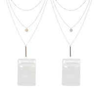 YSJCHEBS 2 Stück Mehrschichtige Halsketten Und 2 Stück Durchsichtige Schmuckbeutel, Mehrschichtige Halsketten, Bohemian-Halsketten, Schlichte Modische Halsketten, Halsketten Mit Anhänger