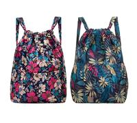 YSJCHEBS 2 Stück Pflanzenbedruckte Rucksäcke, Rucksäcke Mit Großem Fassungsvermögen, Leichte Tragbare Rucksäcke, Outdoor-Sporttaschen, Wasserabweisende Rucksäcke