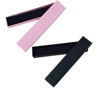 YSJCHEBS 2 Stück Rechteckige Schmuckschatulle, Halsketten-Verpackungsbox, Schmuck-Geschenkbox, Schmuck-Display-Box, Einfache Schmuckschatulle (Rosa, Schwarz)