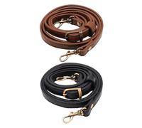 YSJCHEBS 2 Stück Taschen-Schultergurte, Schwarz, Pu-Er-Leder, 105-120 cm x 1.5 cm, Modisches Design, Wasserdicht, Verschleißfest, Für Umhängetaschen & Handtaschen, Einfache Installation