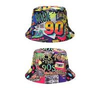 YSJCHEBS 2 Stücke Farbenfroher Gedruckter Hüte, Retro -Hüte, Kreative Graffiti -Hüte, Sonnenhüte Im Freien, Kleidungszubehör