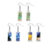 YSJCHEBS 3 Paar Rechteckige Tropfenohrringe, Kreative Design-Ohrringe, Vintage-Ohrringe, Elee Ohrringe, Modische Persönlichkeitsohrringe