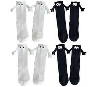 YSJCHEBS 4 Paar Magnetische Dreidimensionale Augensocken, Kreative Design-Socken, Süße Und Interessante Socken, Baumwollsocken In Der Mitte Der Wade, Geeignet Für Männer, Frauen, Paare, Freunde