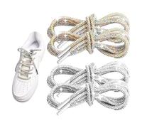 YSJCHEBS 4 Strass-Schnürsenkel, Runde Röhren-Schnürsenkel, Neuartige Glitzer-Schnürsenkel, Kreative Schuhersatzseile, Goldene Und Silberne Schnürsenkel, Schuhzubehör