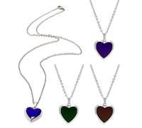 YSJCHEBS 4 Stück Thermochrome Halskette, Herzförmige Anhänger-Halskette, Kreative Halskette, Geschenk-Halskette, Foto-Anhänger-Halskette