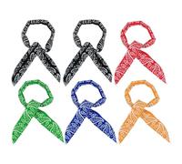 YSJCHEBS 6 Stück Halskühlschal, Kältegefühl-Schal, Outdoor-Kühlschal, Bedruckter Schal, Sportschal, Geeignet Für Fitness, Golf, Yoga Und Andere Sportarten