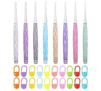 YSJCHEBS 8 Stück Kristall-Häkelnadeln, 20 Kleine Strickknöpfe, Häkelnadel-Set, DIY-Wollstrickwerkzeug-Set, Anti-Rutsch-Häkelset Für Anfänger