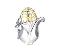 YsKYCs Charm Anhänger,S925 Silber Zubehör Galvanik Anlage Gold Mais Verstreut Perlen Diy Schmuck Silber Perlen Armband Perlen Perlen