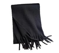 YsRoad Schal Damen Winter - Kuschelig Weich, Kaschmir-Imitat, Einfarbig/Kariert, XXL Deckenschal mit Fransen, 230x35cm,1-schwarz