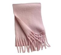 YsRoad Schal Damen Winter - Kuschelig Weich, Kaschmir-Imitat, Einfarbig/Kariert, XXL Deckenschal mit Fransen, 230x35cm,6-hellrosa