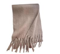 YsRoad Schal Damen Winter - Kuschelig Weich, Kaschmir-Imitat, Einfarbig/Kariert, XXL Deckenschal mit Fransen, 230x35cm,14-braun