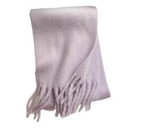 YsRoad Schal Damen Winter - Kuschelig Weich, Kaschmir-Imitat, Einfarbig/Kariert, XXL Deckenschal mit Fransen, 230x35cm,4-Lila