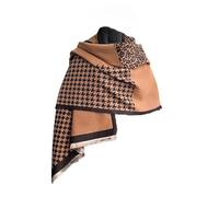 YsRoad Schal Kariert Damen - Weiches Kaschmirimitat Warmer Winter-Schal Kariert XXL Mit Fransen 185x65cm, Rot, Schwarzweiß, Khaki, Schwarzer Kaffee