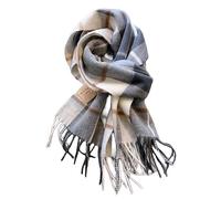 YsRoad Schal Kariert Damen - Weiches Wolle Warmer Winter-Schal Kariert XXL Mit Fransen 188x32cm, grün, blau, schwarz, rot