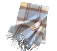 YsRoad Schal Kariert Damen - Weiches Wolle Warmer Winter-Schal Kariert XXL Mit Fransen 188x32cm, grün, blau, schwarz, rot