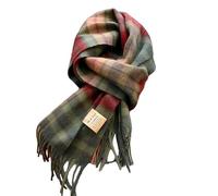 YsRoad Schal Kariert Damen - Weiches Wolle Warmer Winter-Schal Kariert XXL Mit Fransen 188x32cm, grün, blau, schwarz, rot