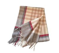 YsRoad Schal Kariert Damen - Weiches Wolle Warmer Winter-Schal Kariert XXL Mit Fransen 188x32cm, grün, blau, schwarz, rot