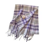 YsRoad Schal Kariert Damen - Weiches Wolle Warmer Winter-Schal Kariert XXL Mit Fransen 188x32cm, grün, blau, schwarz, rot