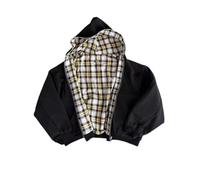 yssgtt Herren Hoodie mit Reißverschluss Reversible Karierte Jacke Y2K Kapuzenpulli Kapuzenjacke