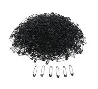 YsXoWiui 500 Stück Sicherheitsnadeln Metall Silbernadeln Verschlussnadeln Nickelschicht Glänzend für Nähen Handarbeit Büro Kleidung, 1000x 22mm Schwarz