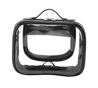 YsXoWiui Kosmetiktasche Klare Kosmetiktasche Schminktasche Tragbare Kulturbeutel mit Reißverschluss Aus Robustem PVC für Damen Und Herren für Reise Geschäftsre, Schwarz