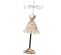YsXoWiui Schmuckständer Schmuckdisplay Schmuckaufhänger Schmuckpuppe Damenmodell mit Schmuckablage Aus Resin Und Eisen Drehbarer Halter mit 6 Haken für