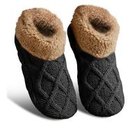 YTACREA Warme Kuschelsocken Stoppersocken Damen, Dicke Flauschige Hausschuhe Socken, Sockenschuhe Antirutschsocken Flauschsocken Haussocken Weihnachtssocken für Damen, 1 Paar, EU 36-42, Schwarz