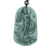 YTBHSHXZ Anhänger-Halskette, Handgeschnitzte Guanyin-Lotus-Jade-Anhänger, Marken-Halsketten for Damen und Herren, Jadeit-Jade(A)