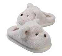 YTGHBIML Niedliche Bären-Hausschuhe, Winter, warm, für Damen und Herren, Flauschige Plüsch-Hausschuhe für drinnen und draußen, rutschfeste Tier-Slip-on-Schlafzimmerschuhe