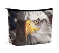 YTLKGFP America Eagle Kosmetiktasche für Damen, Geldbörse, PU-Leder, niedliche Make-up-Tasche mit Reißverschluss, wasserdicht, Kulturbeutel, große Kapazität, tragbarer Kosmetik-Organizer