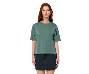 YTWOO Damen Boxy T-Shirt aus Bio-Baumwolle Grün 2XL