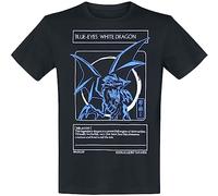 Yu Gi Oh Herren Blue Eyes White Dragon, Schwarz, XL, 100% Baumwolle, regulär T-Shirt