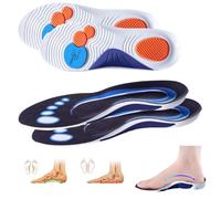 YuanDiann 2 Pack Orthopädische Einlegesohlen Herren Damen Weich Hohe Fußstütze Einlagen Arbeit Sport Fußgewölbestütze Schuheinlagen für Fersensporn, Plattfüße, Plantarfasziitis, Fußschmerzen 45-46