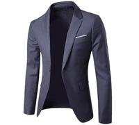 YuanDiann Herren Sakko Mode Blazer Business Casual Slim Fit Anzug Jacke Sportlich Freizeit Einreihig Hochzeit Trauzeuge Anzugjacke Festliche Smokings Dunkelgrau 3XL