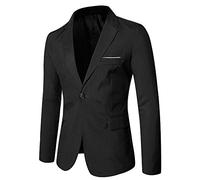 YuanDiann Herren Sakko Mode Blazer Business Casual Slim Fit Anzug Jacke Sportlich Freizeit Einreihig Hochzeit Trauzeuge Anzugjacke Festliche Smokings Schwarz 4XL