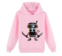 YuanDiann Kinder Cappuccino Assassino Hoodie Italian Brainrot Kinder Herbst Winter Kapuzenpullover Sport Casual Sweatshirt mit Kapuzen Geschenk für Jungen Mädchen Rosa 140