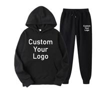 YUANOU Bedruckte Personalisierte Hoodies und Hosen für Herren und Damen, Geschenken Individuelle Sweatshirt und Jogginghosen Sets mit Ihrem Design, Foto/Logo/Text Black,3XL