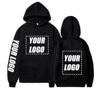 YUANOU Personalisierte Hoodie Sweatshirt für Paare-Fügen Sie Ihre Eigenen Foto/Text/Logo Design DIY Pullover Black,XXL