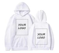 YUANOU Personalisierte Hoodie Sweatshirt für Paare-Fügen Sie Ihre Eigenen Foto/Text/Logo Design DIY Pullover White,M