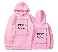 YUANOU Personalisierte Hoodie Sweatshirt für Paare-Fügen Sie Ihre Eigenen Foto/Text/Logo Design DIY Pullover Pink,XL
