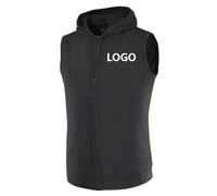 YUANOU Personalisierte Weste Männer Passen Sie Ihr Logo An Strickjacke mit Kapuze Dünne Weste Sommer Ärmellose Weste für Männer DIY-Reißverschlussweste Color1,XXL